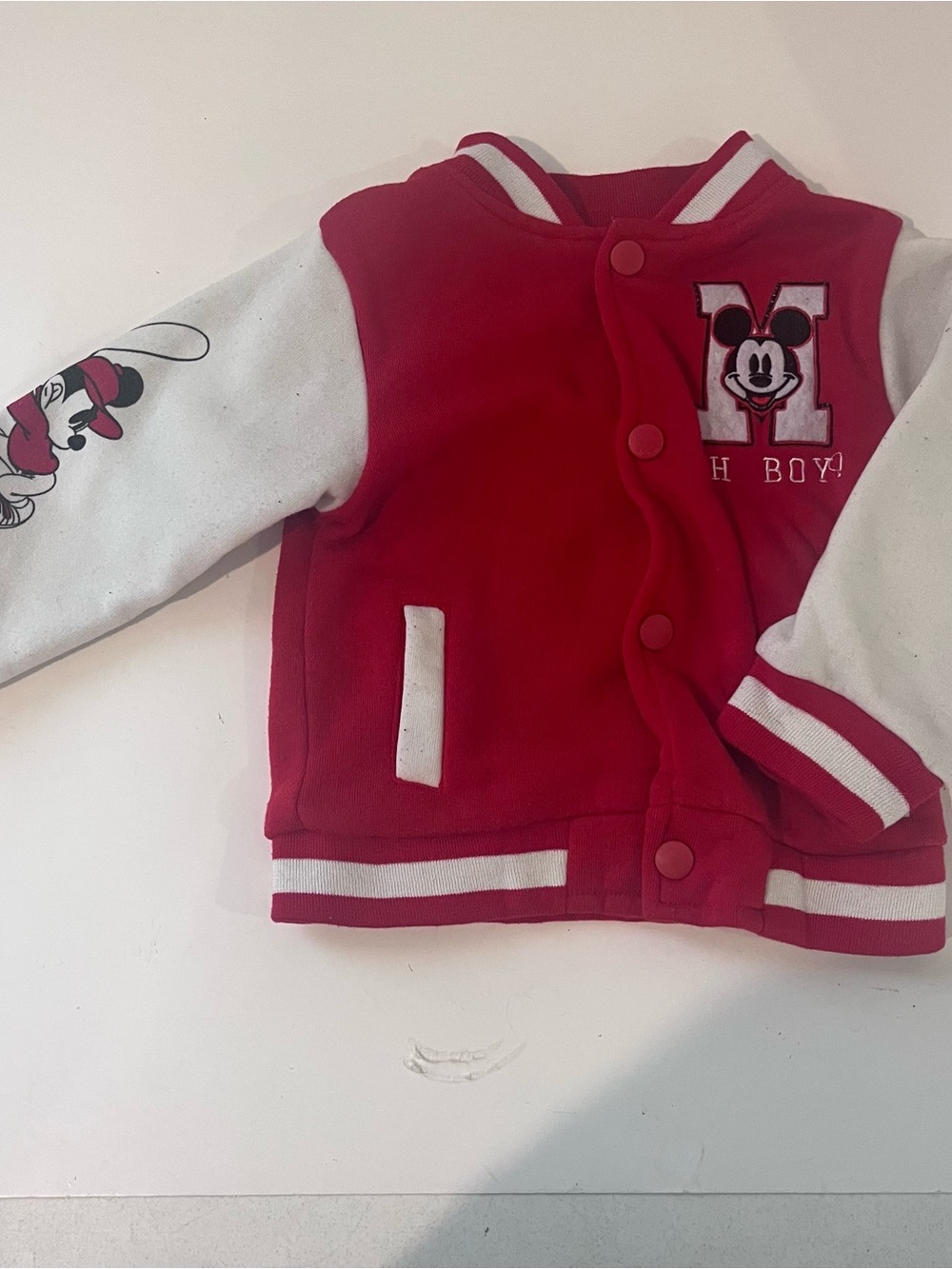 Mr Price Disney Baby Varsity Bomber Jacket Red Mickey Mouse 18-24m